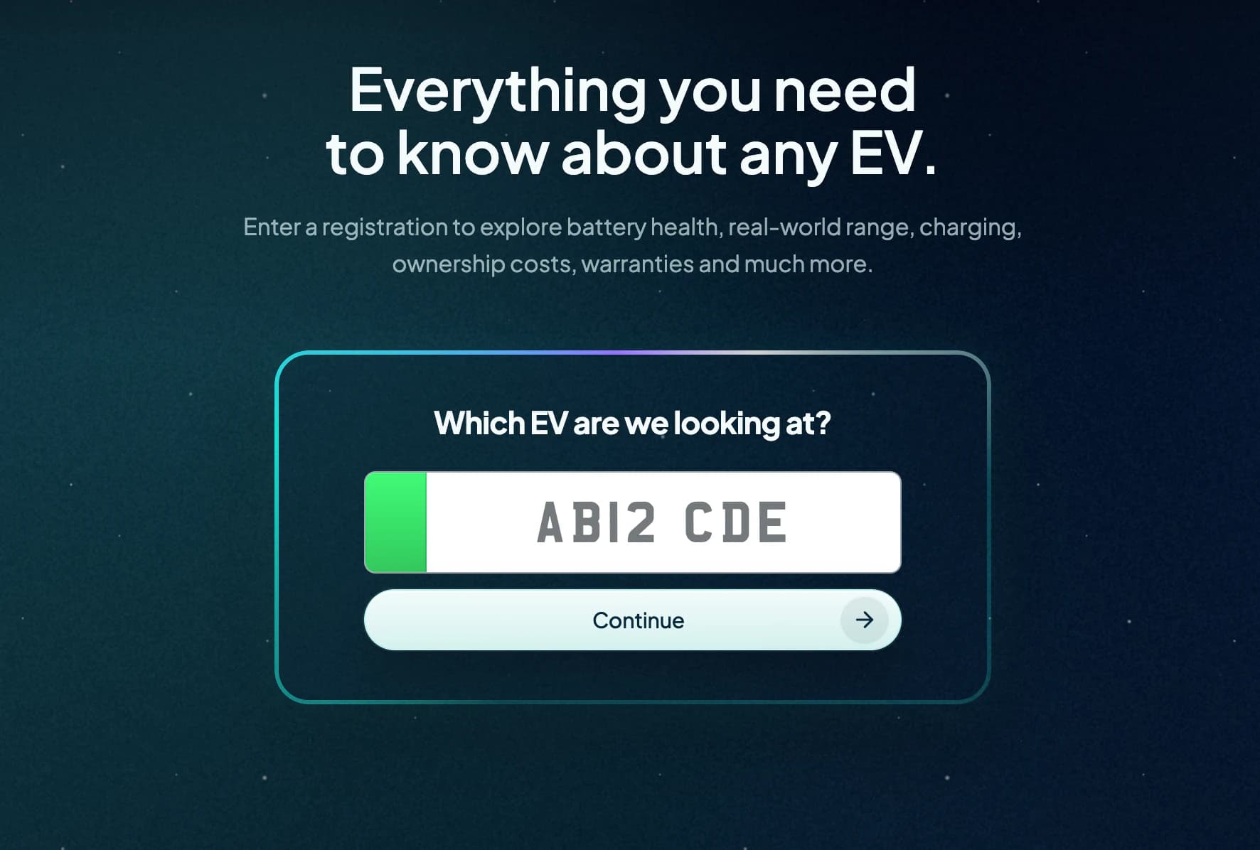 Wattson registration entry point for exploring an EV